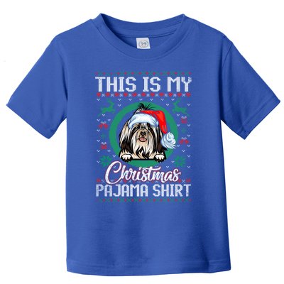 This Is My Christmas Pajama Gift Santa Shih Tzu Gift Toddler T-Shirt