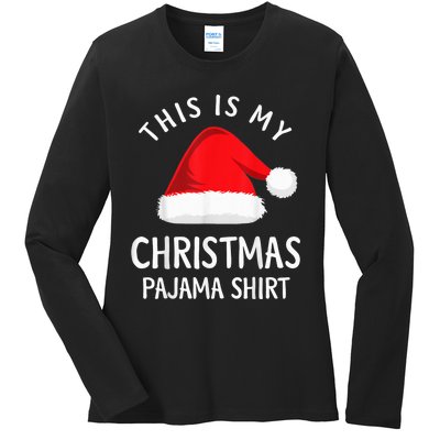 This Is My Christmas Pajama Shirt Funny Christmas Shirt Ladies Long Sleeve Shirt