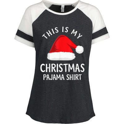 This Is My Christmas Pajama Shirt Funny Christmas Shirt Enza Ladies Jersey Colorblock Tee