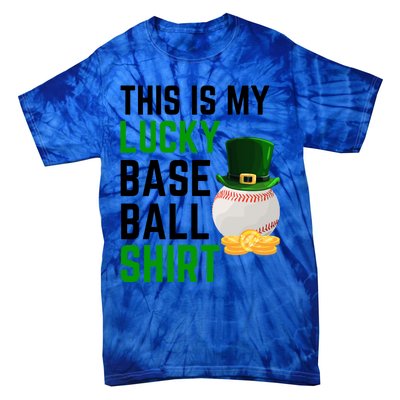 This Is My Lucky Baseball Gift Sport Game St Patrick's Day Gift Tie-Dye T-Shirt