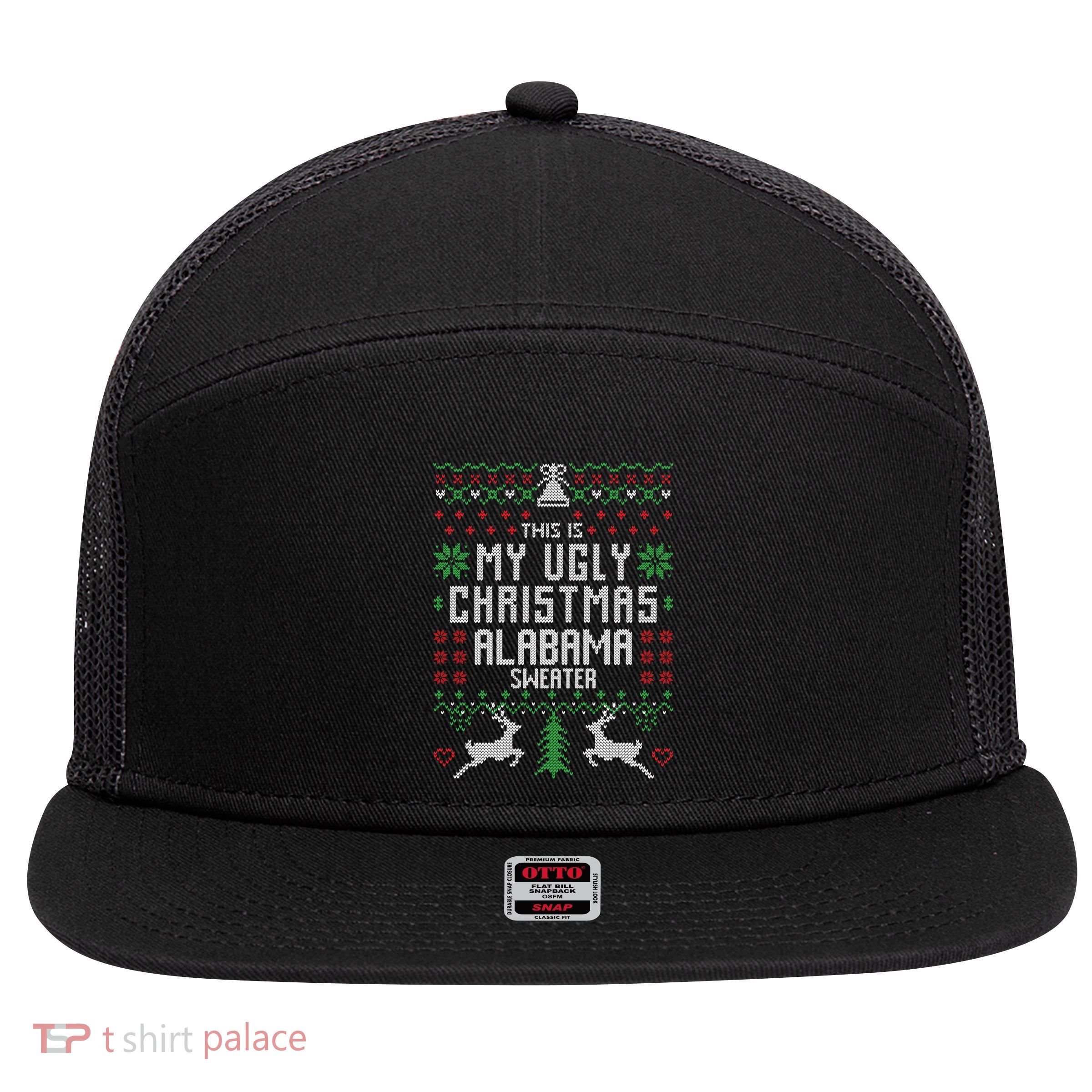This Is My Ugly Christmas Alabama Sweater Funny Xmas Funny Gift 7 Panel Mesh Trucker Snapback Hat