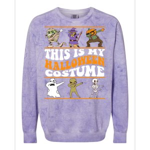 This Is My Halloween Costume Dabbing Halloween Gift Colorblast Crewneck Sweatshirt