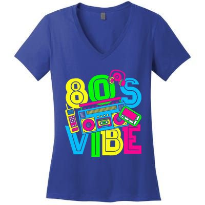 This Is My 80S Vibe 1980s Fashion 80s 90s Outfit Party Women's V-Neck T-Shirt