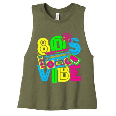 This Is My 80S Vibe 1980s Fashion 80s 90s Outfit Party Women's Racerback Cropped Tank