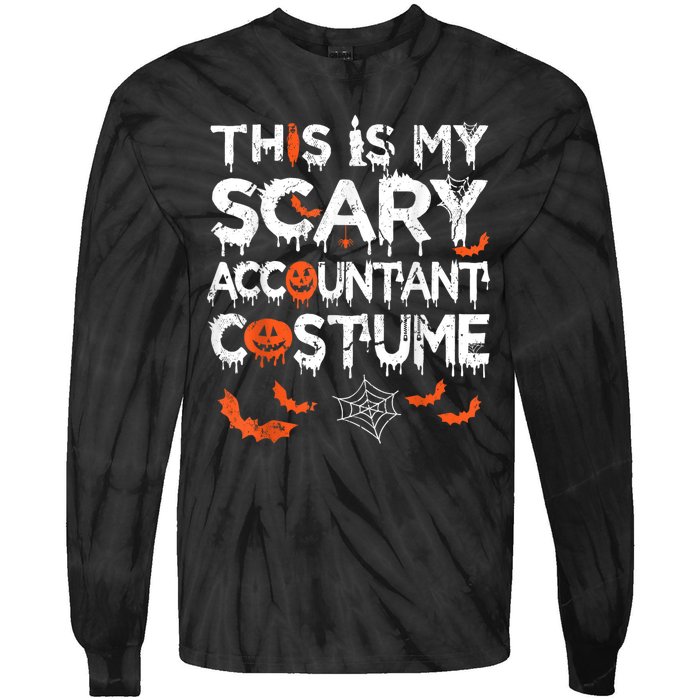 This Is My Scary Accountant Costume Funny Halloween Tie-Dye Long Sleeve Shirt