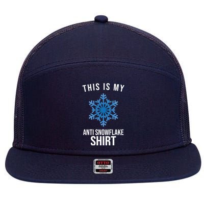 This Is My Anti Snowflake Shirt Winter 7 Panel Mesh Trucker Snapback Hat