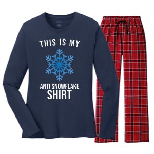 This Is My Anti Snowflake Shirt Winter Women's Long Sleeve Flannel Pajama Set 