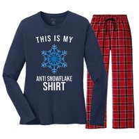 This Is My Anti Snowflake Shirt Winter Women's Long Sleeve Flannel Pajama Set 