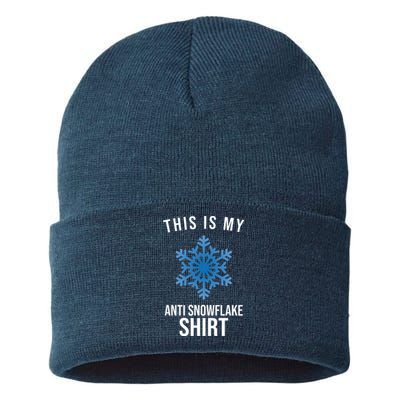 This Is My Anti Snowflake Shirt Winter Sustainable Knit Beanie