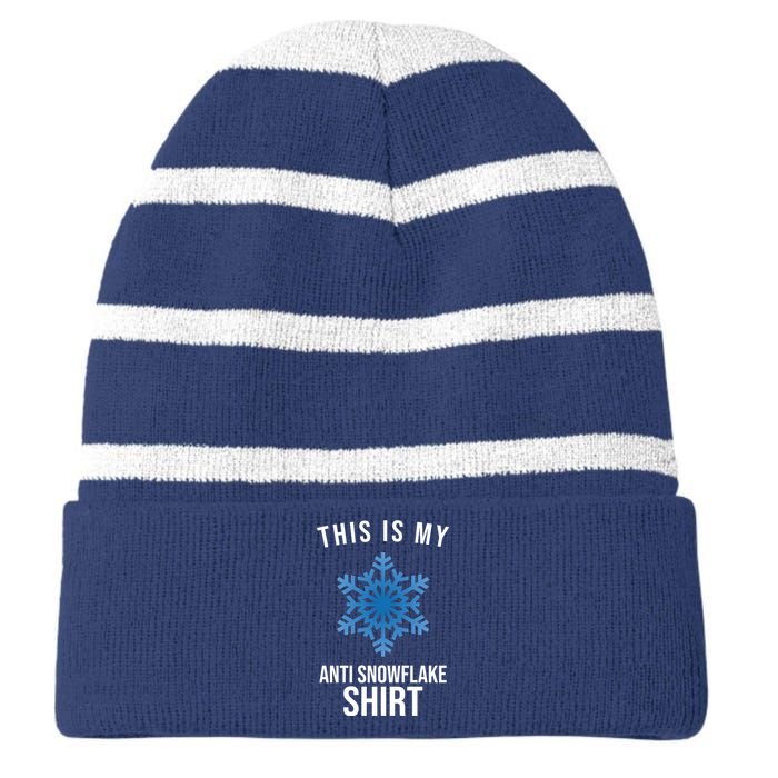 This Is My Anti Snowflake Shirt Winter Striped Beanie with Solid Band