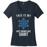 This Is My Anti Snowflake Shirt Winter Women's V-Neck T-Shirt