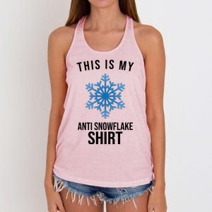 This Is My Anti Snowflake Shirt Winter Women's Knotted Racerback Tank