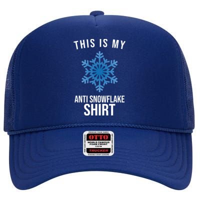 This Is My Anti Snowflake Shirt Winter High Crown Mesh Back Trucker Hat