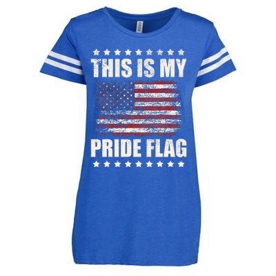 This Is My Pride Flag USA American 4th of July Patriotic Enza Ladies Jersey Football T-Shirt