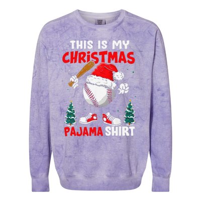 This Is My Christmas Baseball Pajama For Colorblast Crewneck Sweatshirt