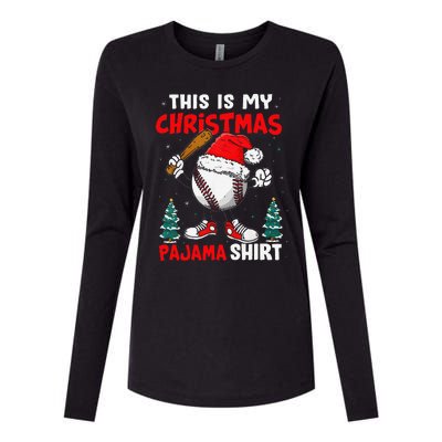 This Is My Christmas Baseball Pajama For Womens Cotton Relaxed Long Sleeve T-Shirt