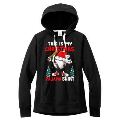 This Is My Christmas Baseball Pajama For Women's Fleece Hoodie