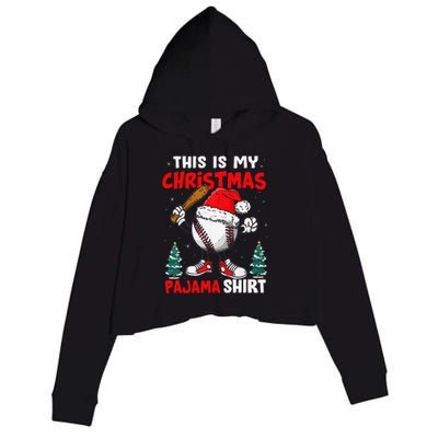 This Is My Christmas Baseball Pajama For Crop Fleece Hoodie