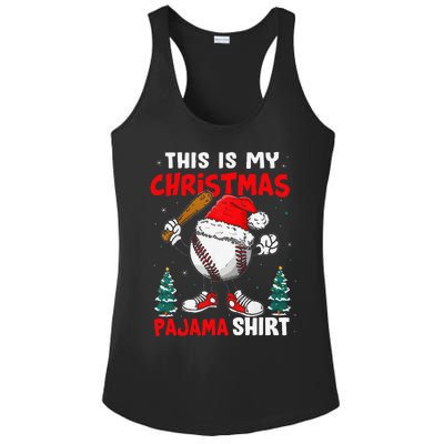 This Is My Christmas Baseball Pajama For Ladies PosiCharge Competitor Racerback Tank