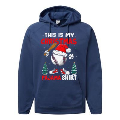 This Is My Christmas Baseball Pajama For Performance Fleece Hoodie