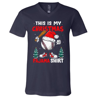 This Is My Christmas Baseball Pajama For V-Neck T-Shirt