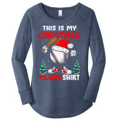 This Is My Christmas Baseball Pajama For Women's Perfect Tri Tunic Long Sleeve Shirt