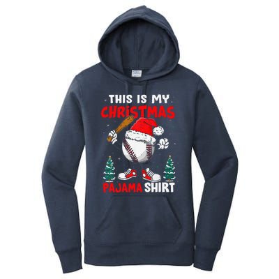 This Is My Christmas Baseball Pajama For Women's Pullover Hoodie