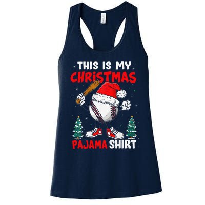 This Is My Christmas Baseball Pajama For Women's Racerback Tank