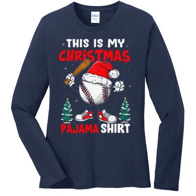 This Is My Christmas Baseball Pajama For Ladies Long Sleeve Shirt