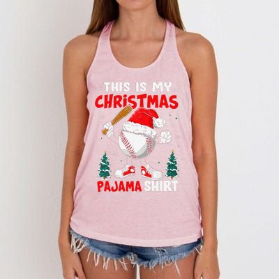 This Is My Christmas Baseball Pajama For Women's Knotted Racerback Tank