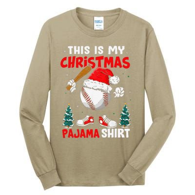 This Is My Christmas Baseball Pajama For Tall Long Sleeve T-Shirt