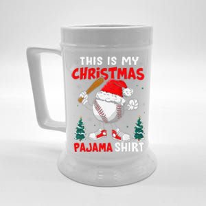 This Is My Christmas Baseball Pajama For Beer Stein