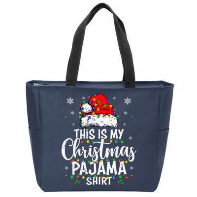 This Is My Christmas Pajama Lights Zip Tote Bag