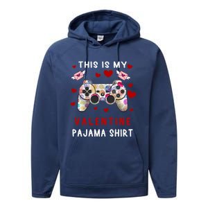 This Is My Valentine Pajama Valentine Gift Gamer Funny Gift Cool Gift Performance Fleece Hoodie