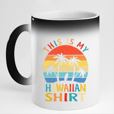 This Is My Hawaiian Tropical Luau Costume Party Hawaii 11oz Black Color Changing Mug