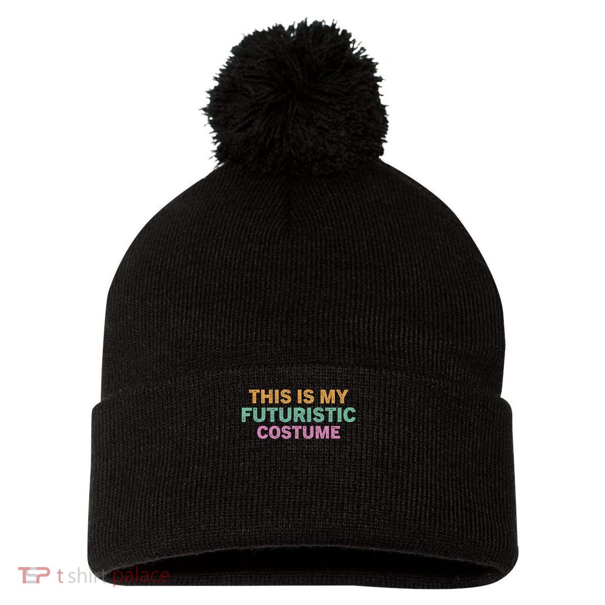 This Is My Futuristic Costume Retro Vintage Halloween Funny Pom Pom 12in Knit Beanie