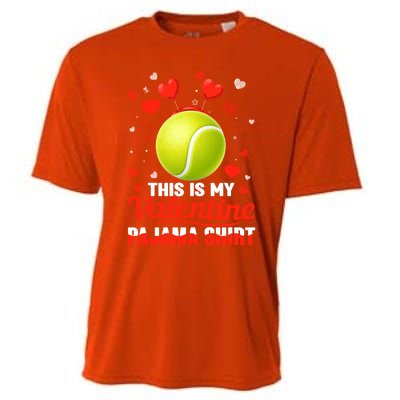 This Is My Valentine Pajama Funny Gift Headband Tennis Players Cute Gift Cooling Performance Crew T-Shirt