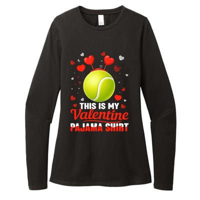 This Is My Valentine Pajama Funny Gift Headband Tennis Players Cute Gift Womens CVC Long Sleeve Shirt