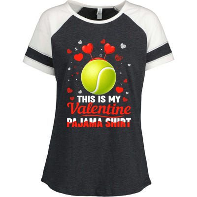 This Is My Valentine Pajama Funny Gift Headband Tennis Players Cute Gift Enza Ladies Jersey Colorblock Tee