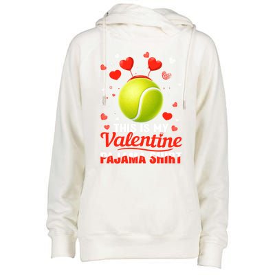 This Is My Valentine Pajama Funny Gift Headband Tennis Players Cute Gift Womens Funnel Neck Pullover Hood