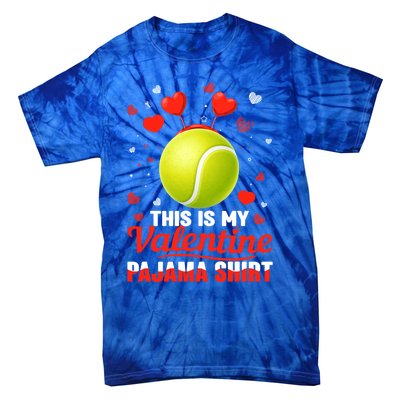 This Is My Valentine Pajama Funny Gift Headband Tennis Players Cute Gift Tie-Dye T-Shirt