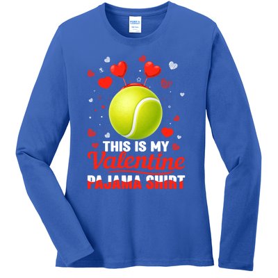 This Is My Valentine Pajama Funny Gift Headband Tennis Players Cute Gift Ladies Long Sleeve Shirt