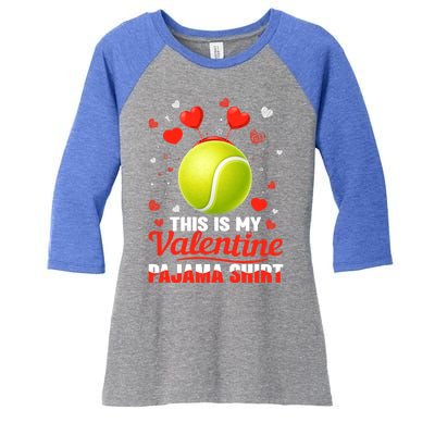 This Is My Valentine Pajama Funny Gift Headband Tennis Players Cute Gift Women's Tri-Blend 3/4-Sleeve Raglan Shirt