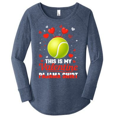 This Is My Valentine Pajama Funny Gift Headband Tennis Players Cute Gift Women's Perfect Tri Tunic Long Sleeve Shirt