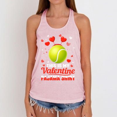 This Is My Valentine Pajama Funny Gift Headband Tennis Players Cute Gift Women's Knotted Racerback Tank