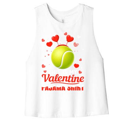 This Is My Valentine Pajama Funny Gift Headband Tennis Players Cute Gift Women's Racerback Cropped Tank