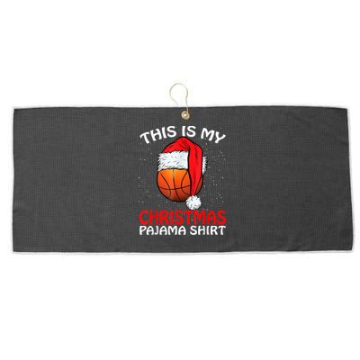 This Is My Christmas Pajama Shirt Basketball Christmas Large Microfiber Waffle Golf Towel