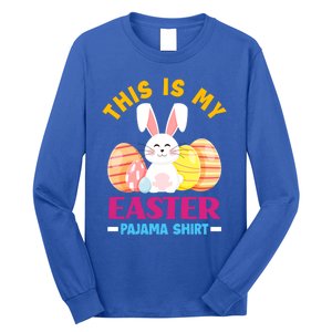 This Is My Easter Pajama Funny Gift Cute Easter Bunny Easter Eggs Gift Long Sleeve Shirt