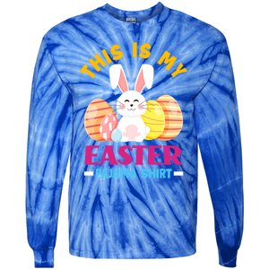 This Is My Easter Pajama Funny Gift Cute Easter Bunny Easter Eggs Gift Tie-Dye Long Sleeve Shirt