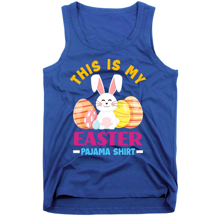 This Is My Easter Pajama Funny Gift Cute Easter Bunny Easter Eggs Gift Tank Top